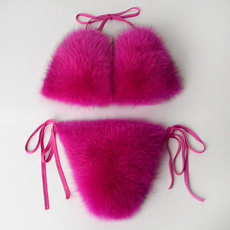 Fur Bikini Set