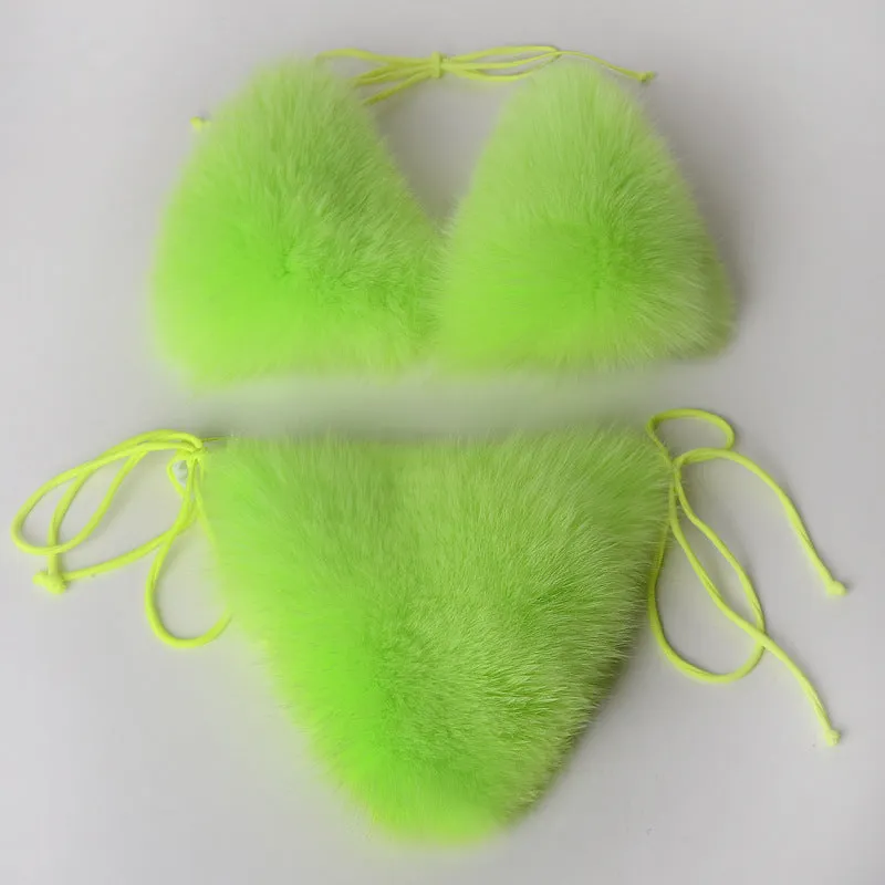 Fur Bikini Set