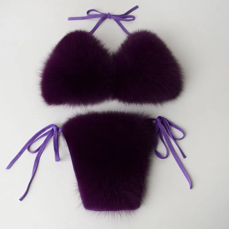 Fur Bikini Set