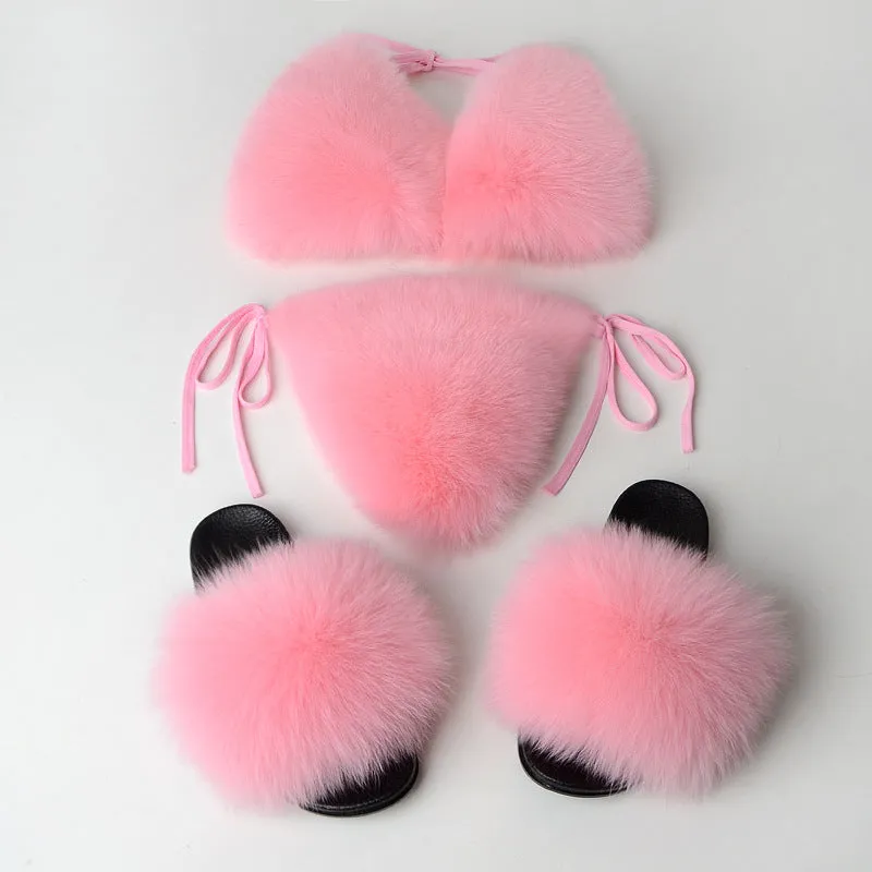 Fur Bikini Set