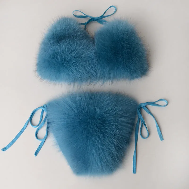 Fur Bikini Set