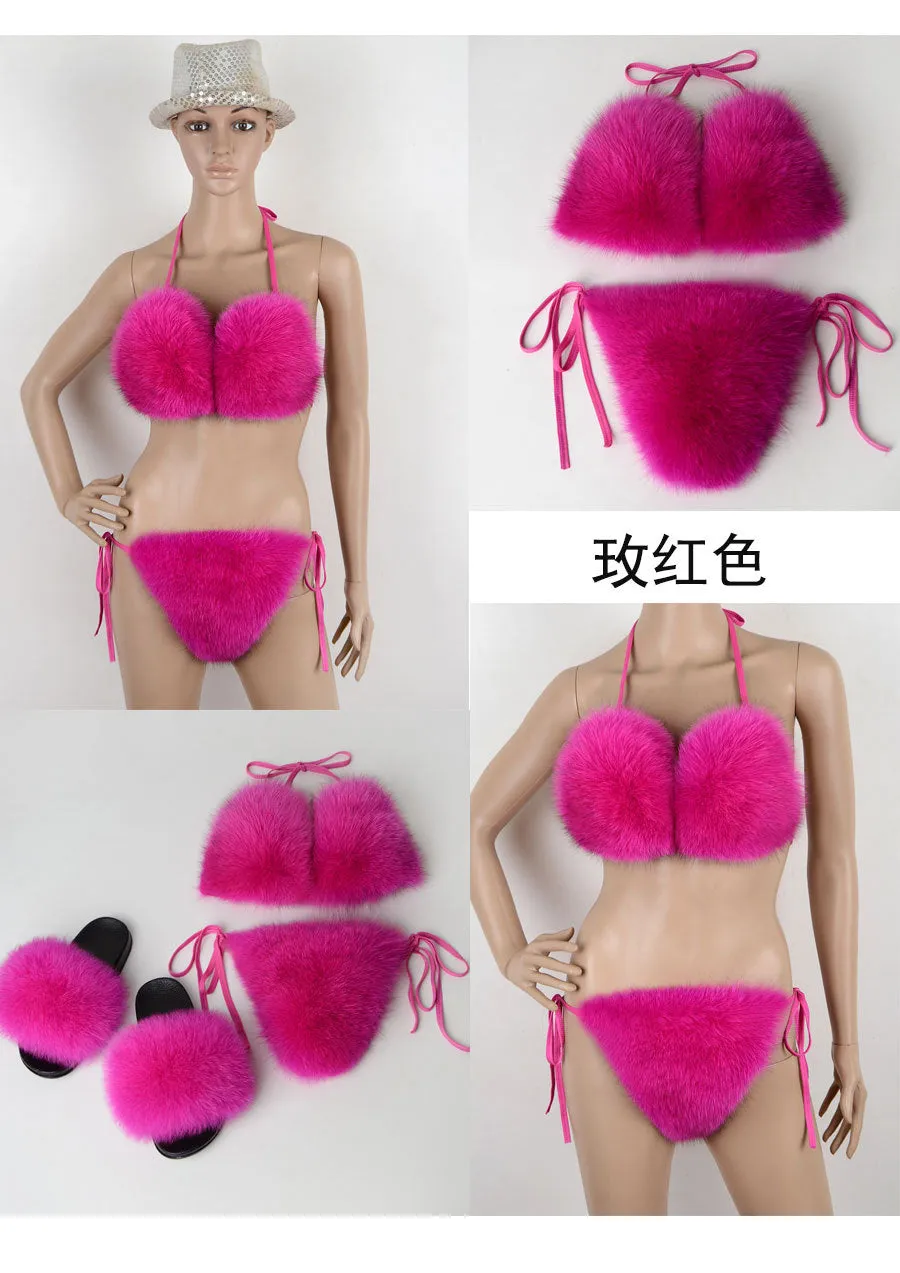 Fur Bikini Set