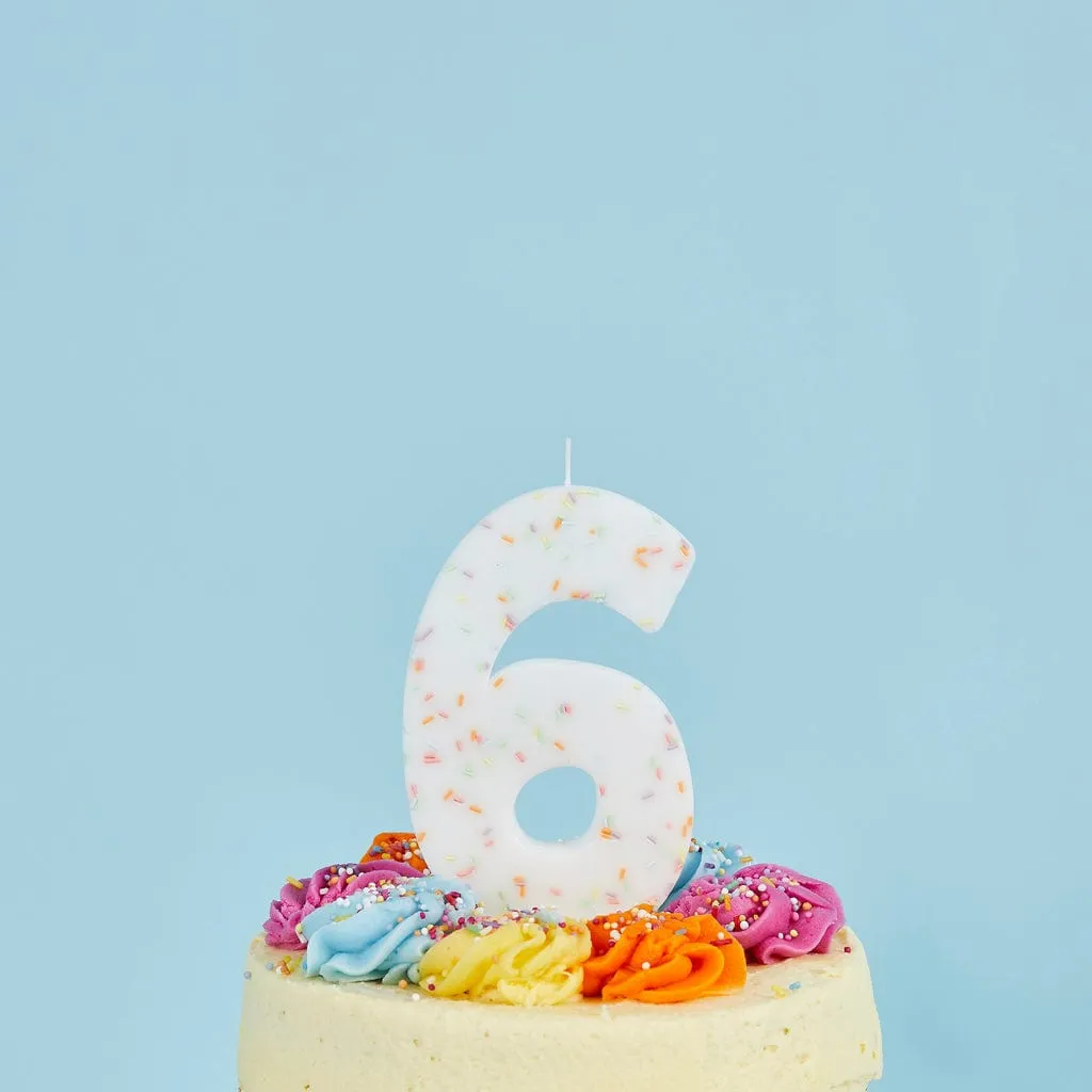 Giant Sprinkle Candle Number 6