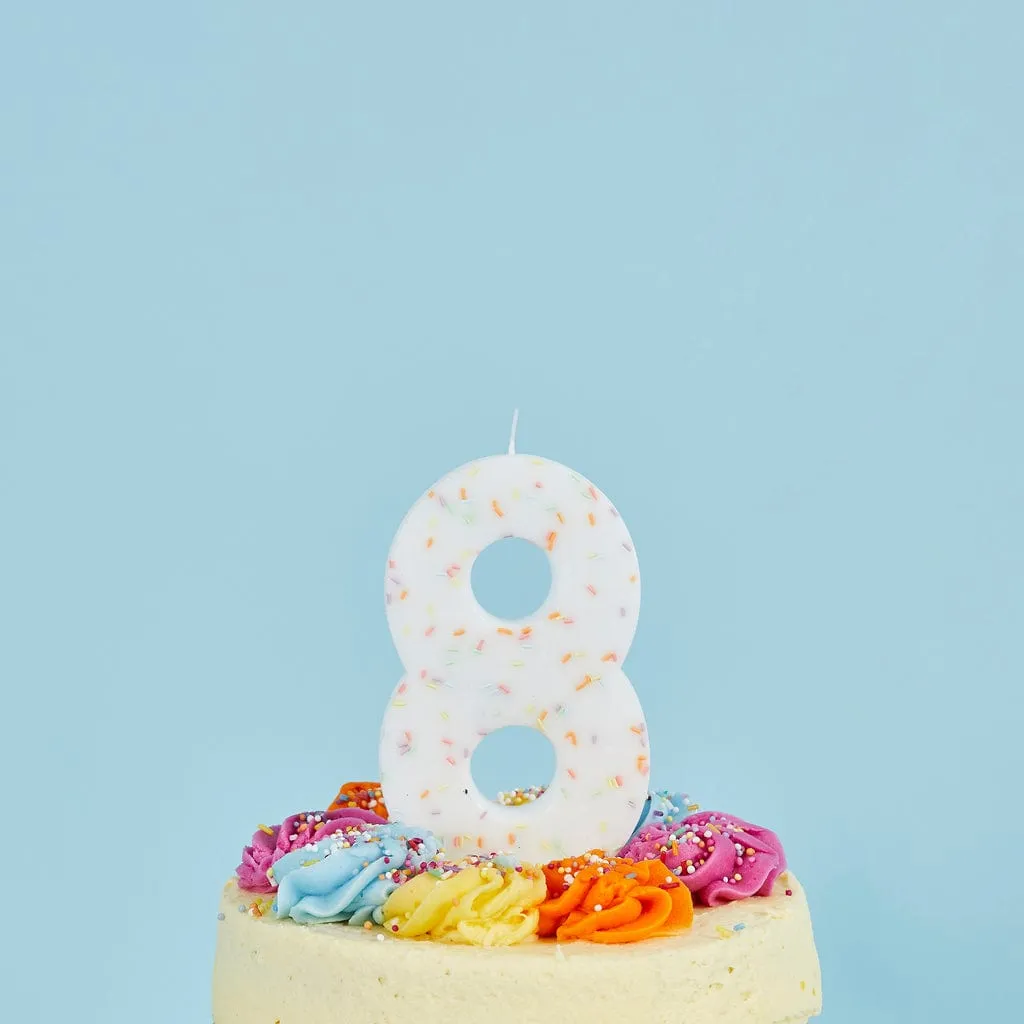 Giant Sprinkle Candle Number 8