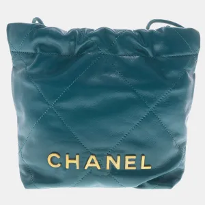 Green Leather Mini 22 Hobo Bag