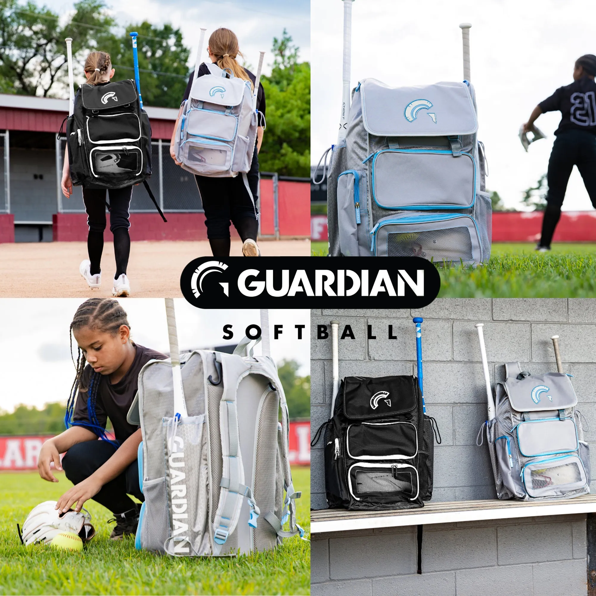 Guardian Baseball Diamond Series Baseball Softball Bag (Black/White)