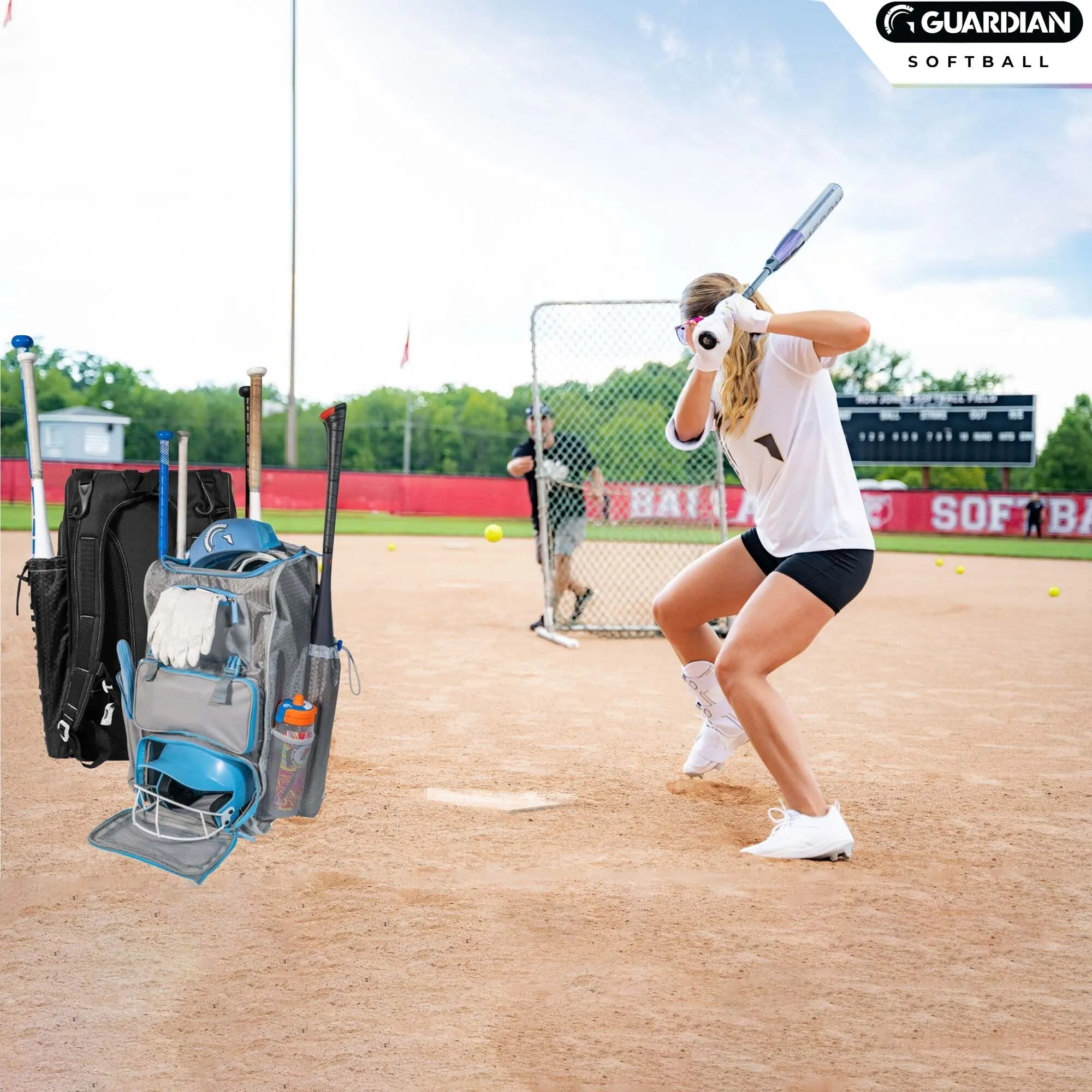 Guardian Baseball Diamond Series Baseball Softball Bag (Black/White)
