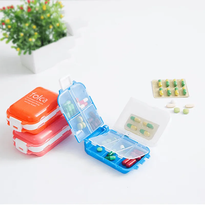 Honana HN-PB011 Portable 8 Compartments Pill Case Foldable 3 Layers Pill Organizer Medicine Box