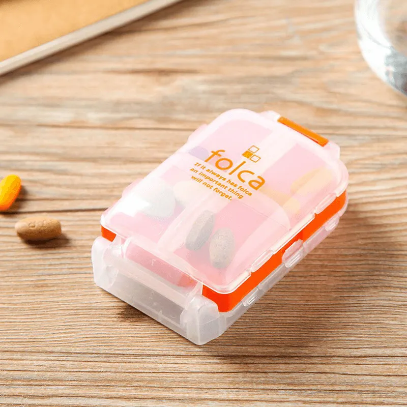 Honana HN-PB011 Portable 8 Compartments Pill Case Foldable 3 Layers Pill Organizer Medicine Box