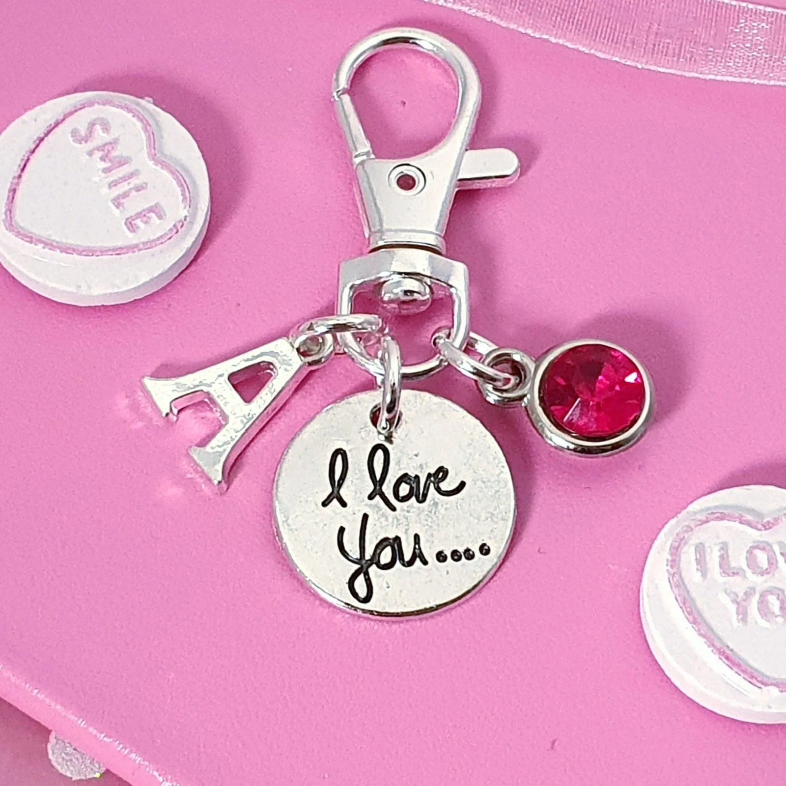 I Love You Bag Clip - Silver
