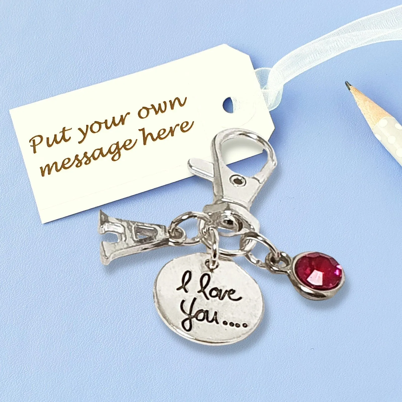 I Love You Bag Clip - Silver