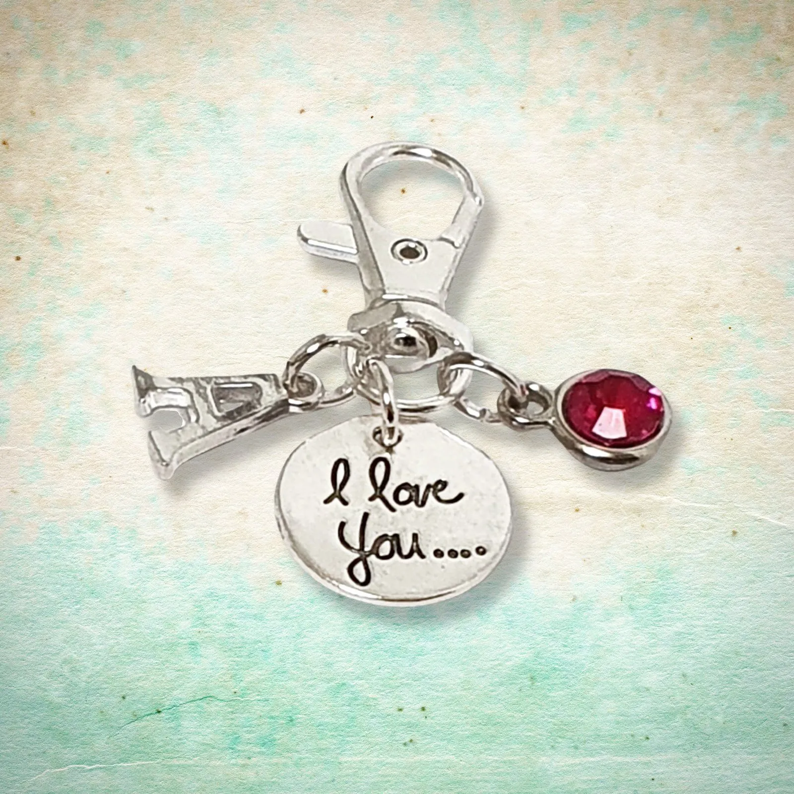 I Love You Bag Clip - Silver