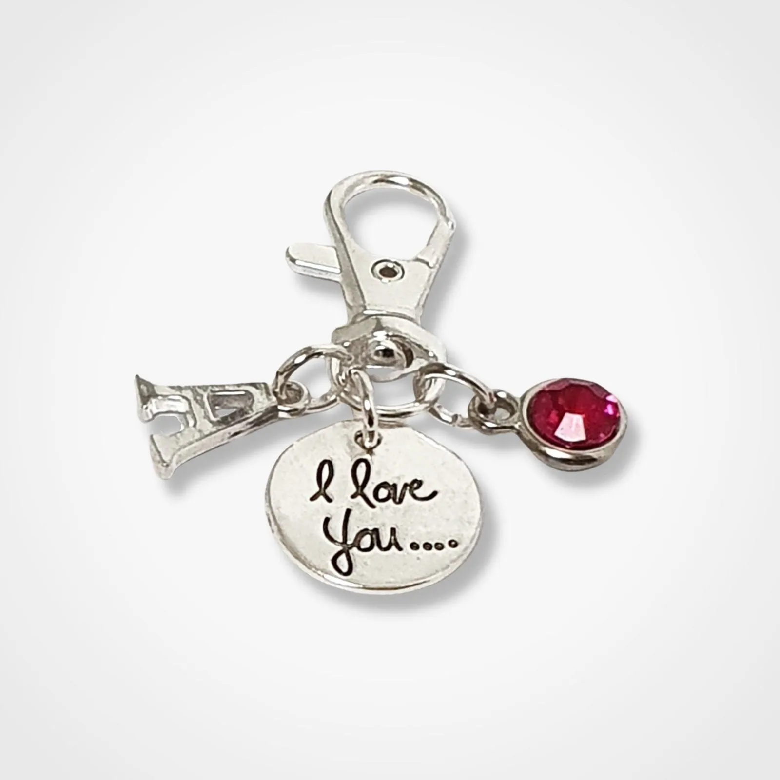 I Love You Bag Clip - Silver