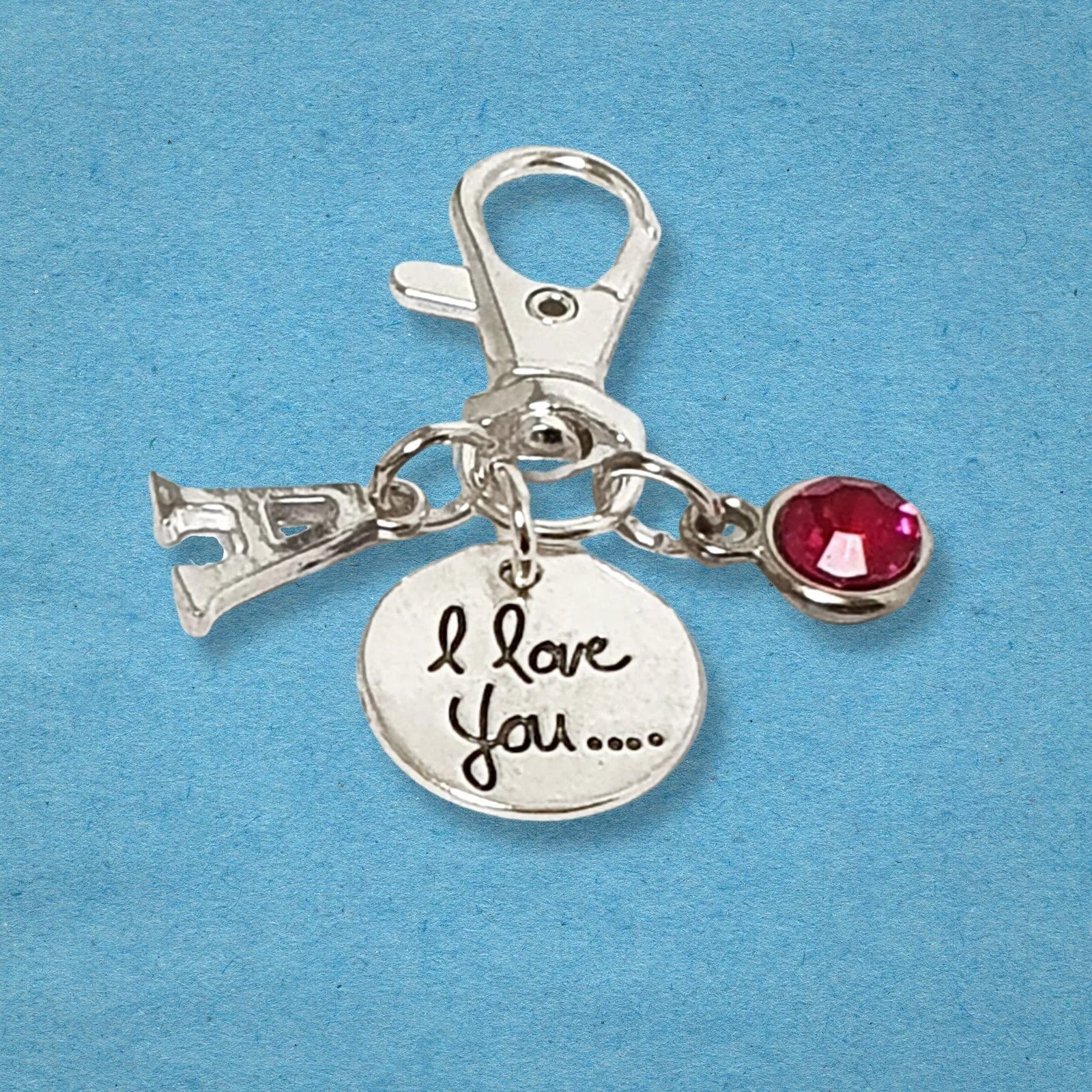 I Love You Bag Clip - Silver