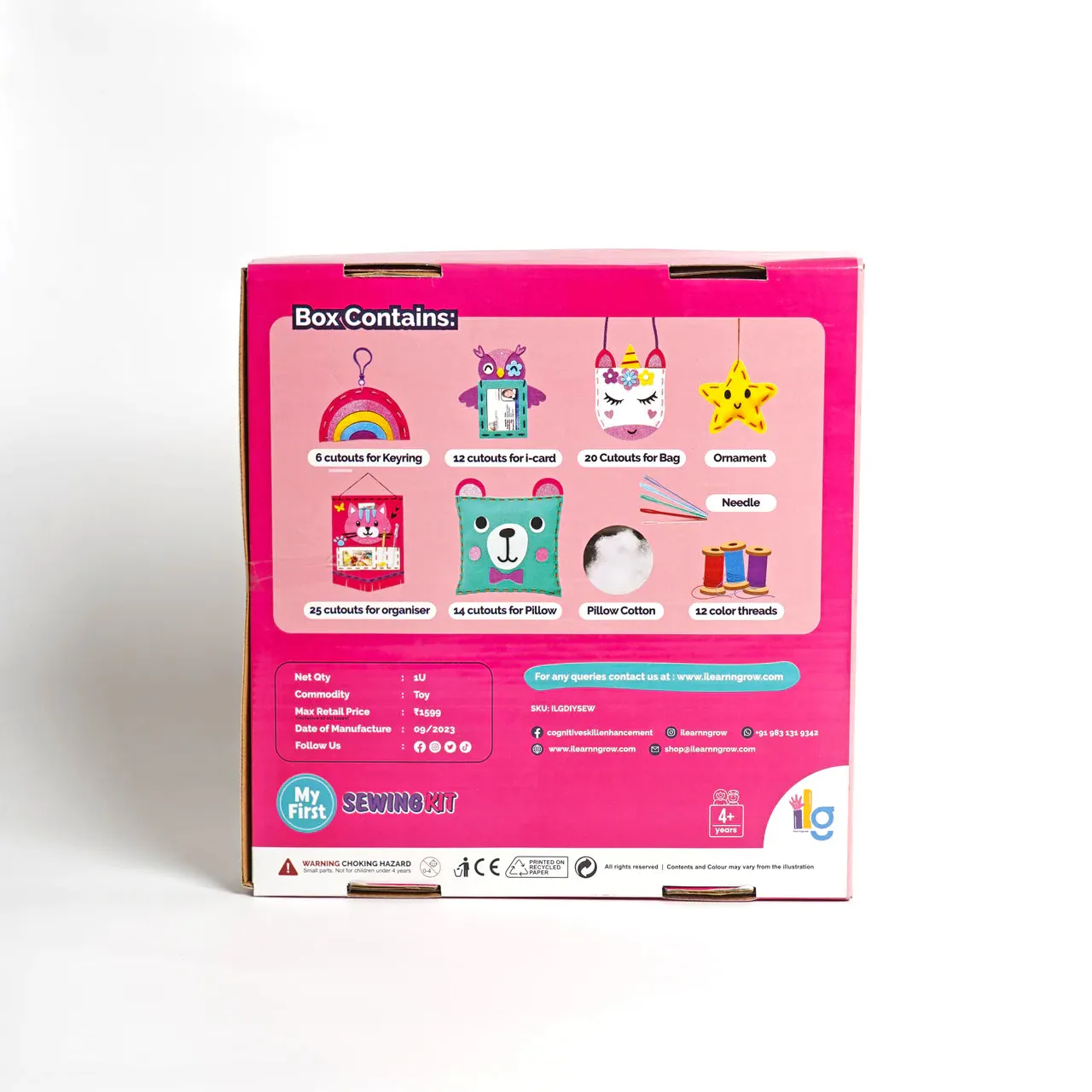 ILEARNNGROW DIY Sewing Art & Craft Kit Bundle - Learn and Create Six Charming Project