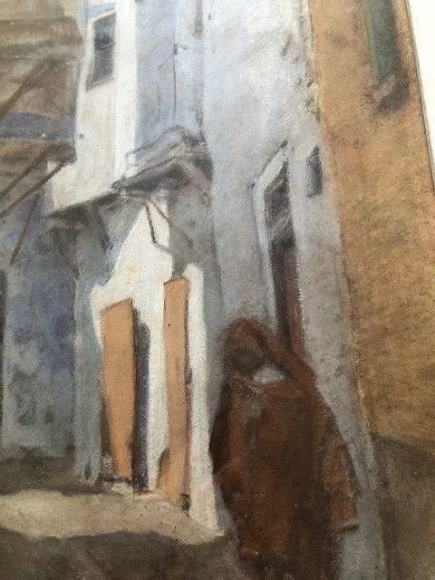 Jan van Ham, A Sunlit Street, possibly Morocco, pastel
