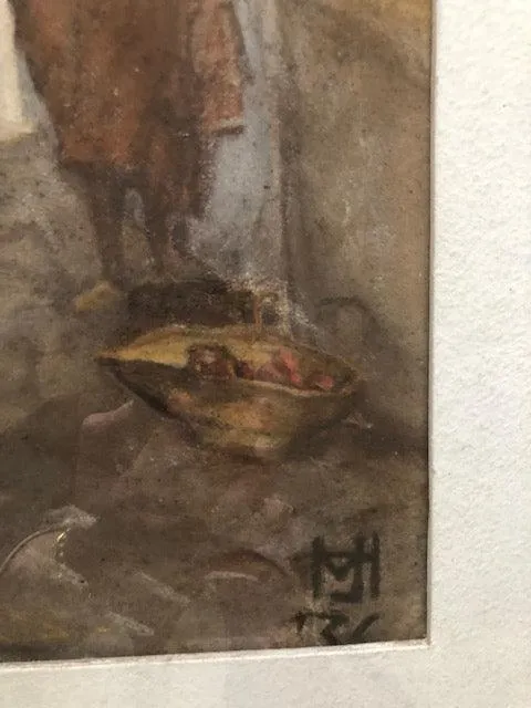 Jan van Ham, A Sunlit Street, possibly Morocco, pastel