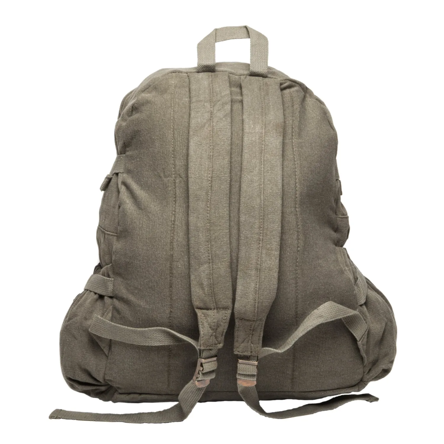 Kitty Cat Ears Whiskers Face Vintage Style Canvas Backpack Cute School Book Bag