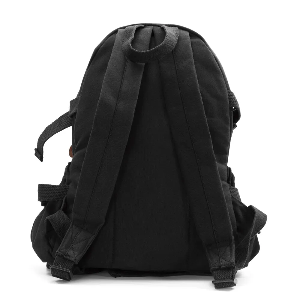Kitty Cat Ears Whiskers Face Vintage Style Canvas Backpack Cute School Book Bag