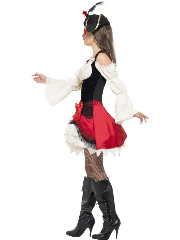 Ladies Deluxe Glamorous Pirate Caribbean Buccaneer Costume