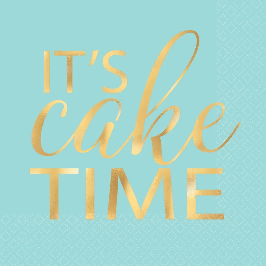 Lets Eat Cake Hot Stamped Beverage Napkins 16pk