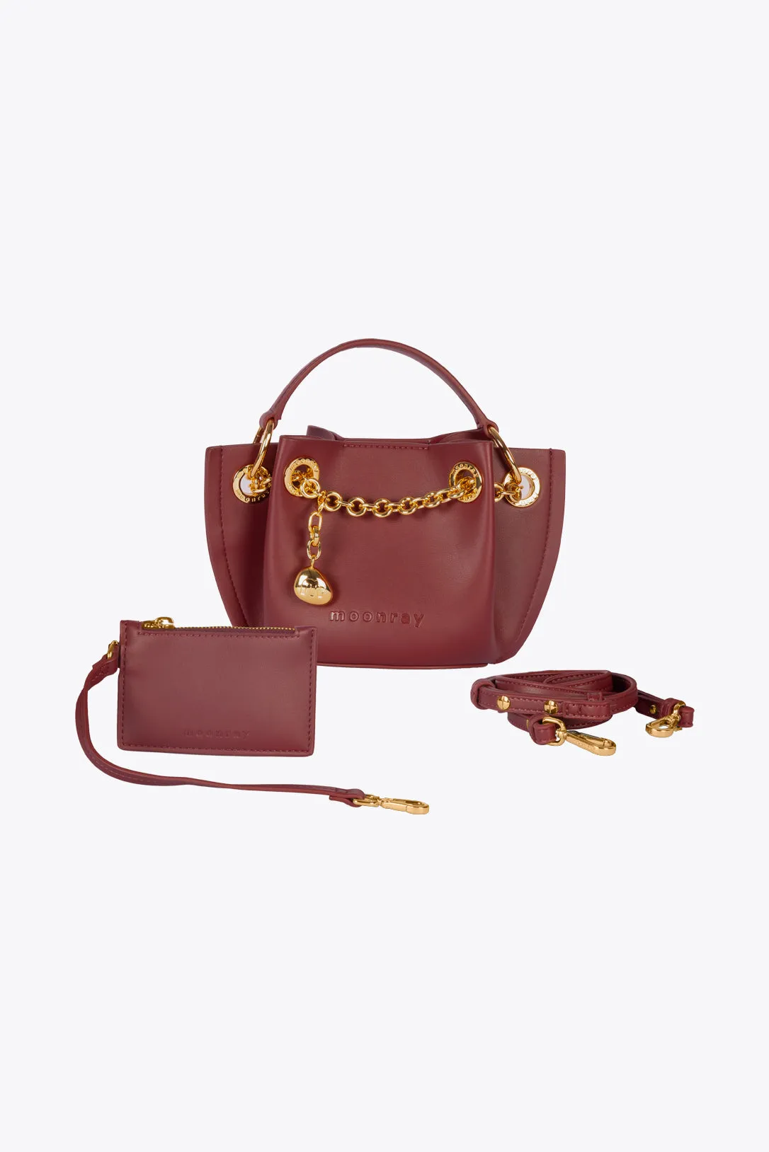 Lune mini bag in burgundy