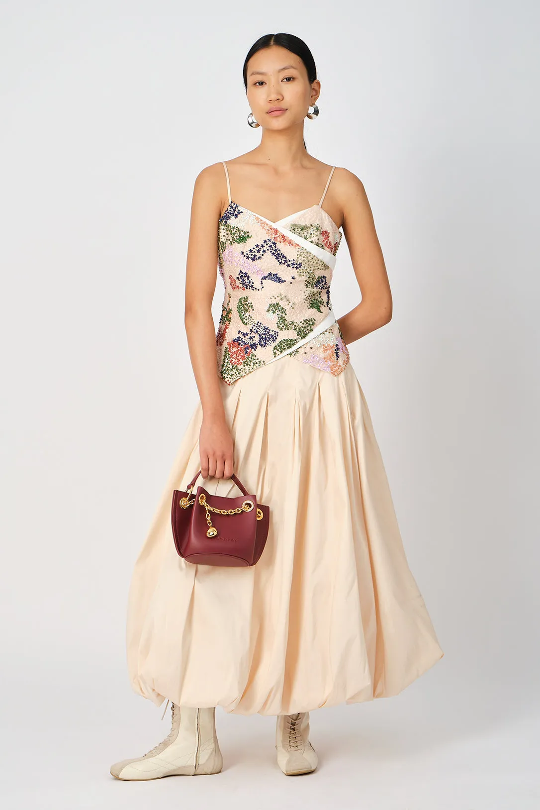 Lune mini bag in burgundy