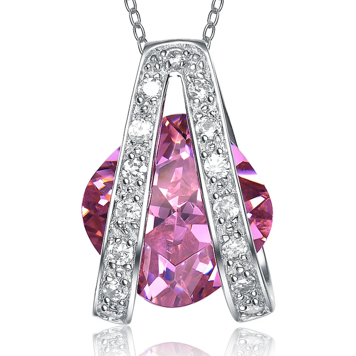 Marguerite Dainty Crossover Pink Pendant