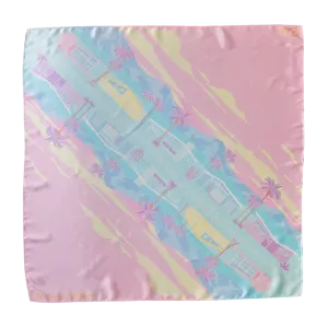 Mid-Century Pastel Dream' Satin Scarf