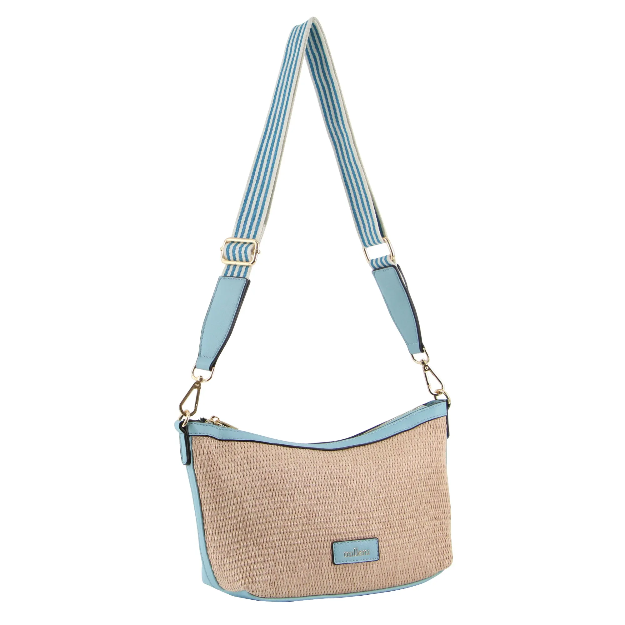 Milleni Vegan Leather Crossbody Bag - Blue