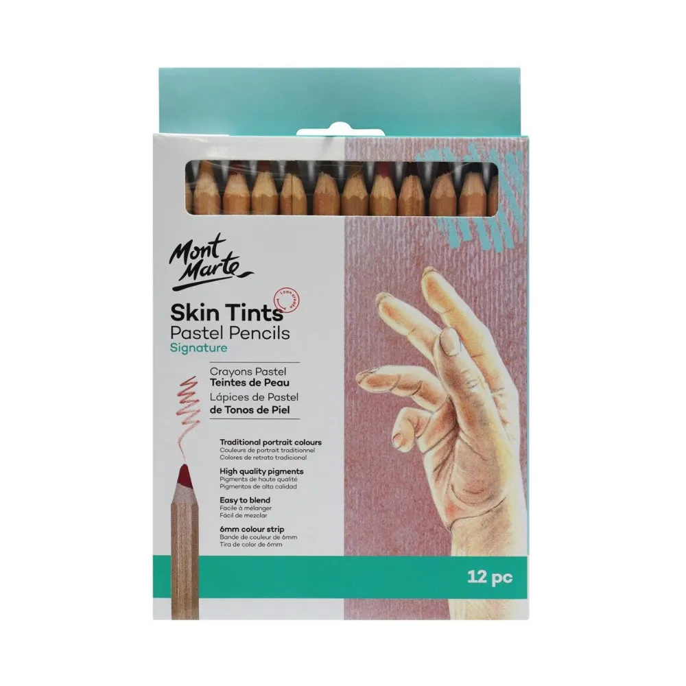 MONT MARTE SKIN TINTS PASTEL PENCILS 12PC SET