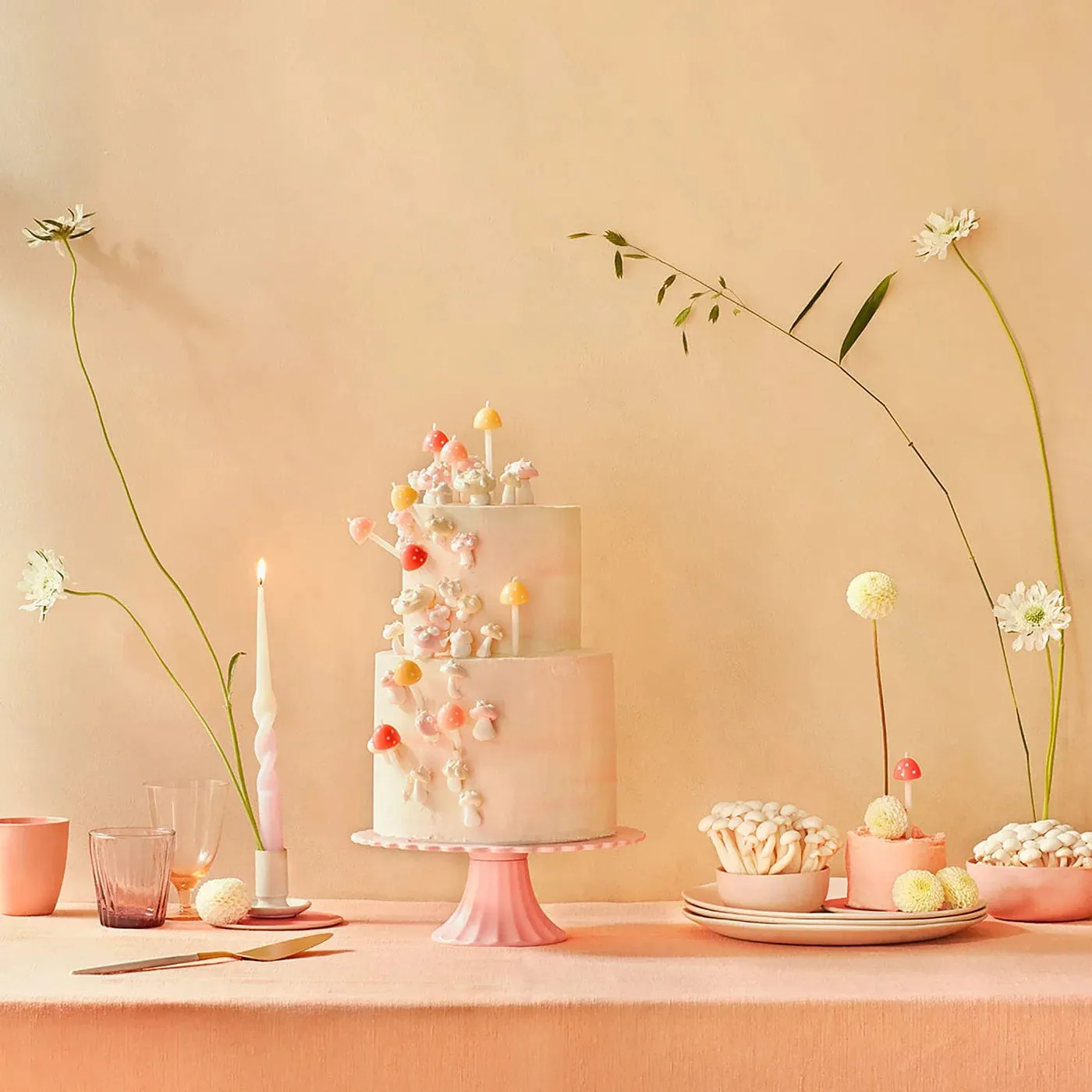 Mushroom Birthday Candles x 6