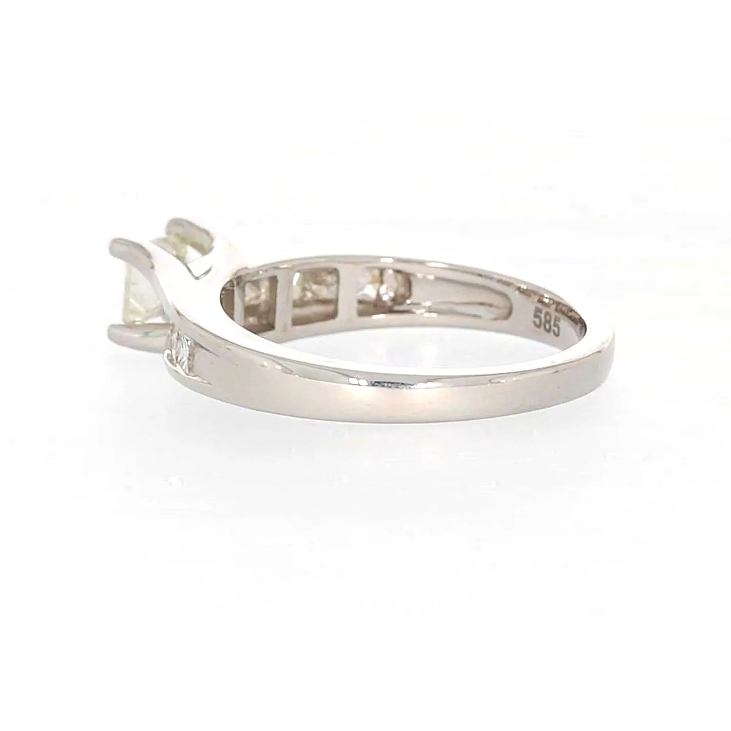 New York 14ct White Gold Princess Cut with 1 CARAT tw of Diamonds Ring