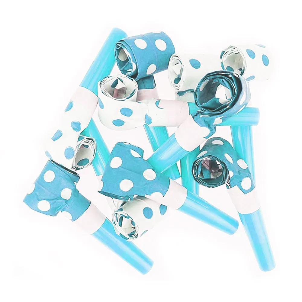 Pastel Blue Dots Blowouts 10Pk