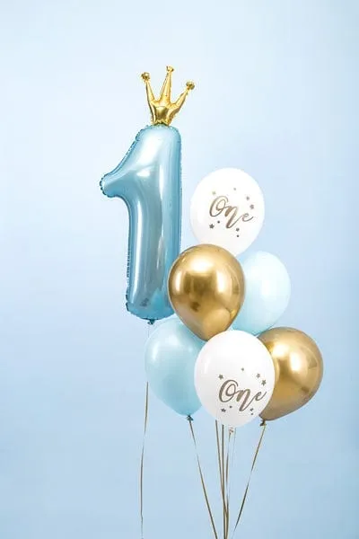 Pastel Blue ONE Assorted Latex Balloons 12inch x 6