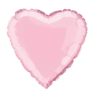 Pastel Pink Heart Foil Balloon 45cm