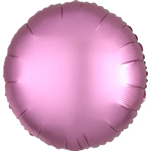 Pastel Pink Satin Round Foil Balloon 43cm