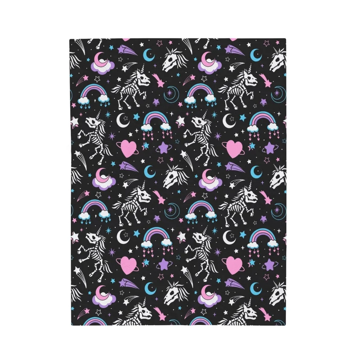 Pastel Skelicorns Velvet Plush Blanket