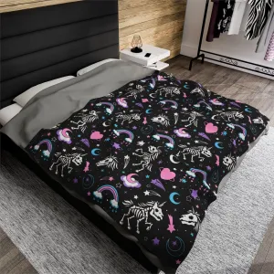 Pastel Skelicorns Velvet Plush Blanket