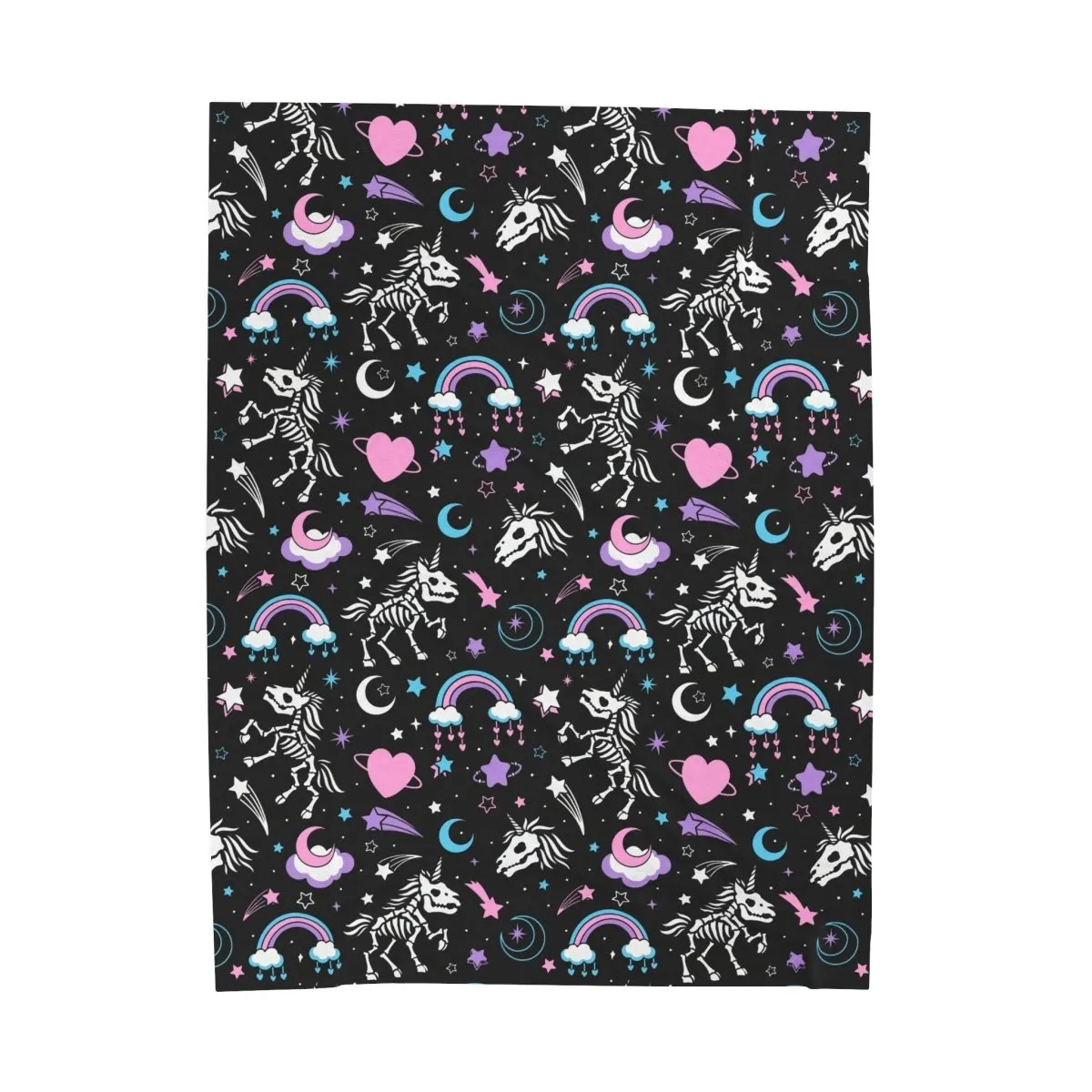Pastel Skelicorns Velvet Plush Blanket