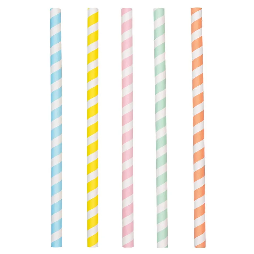 Pastel Striped Straws (10 pack)