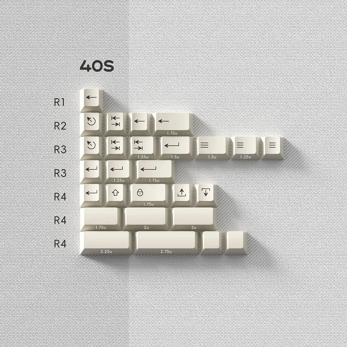 PBTfans Pastel Gray Keycaps