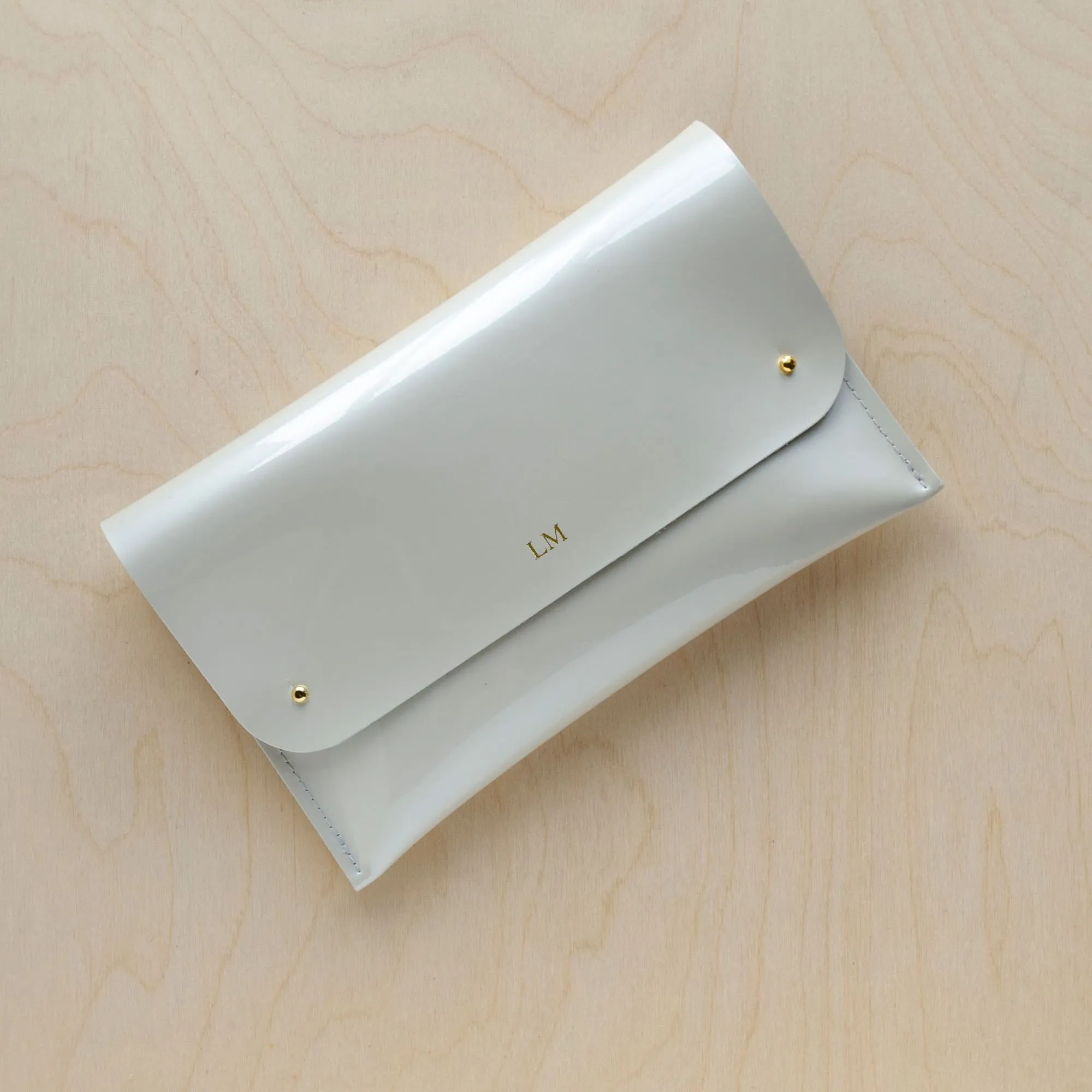 Pearl Patent Leather Clutch Bag