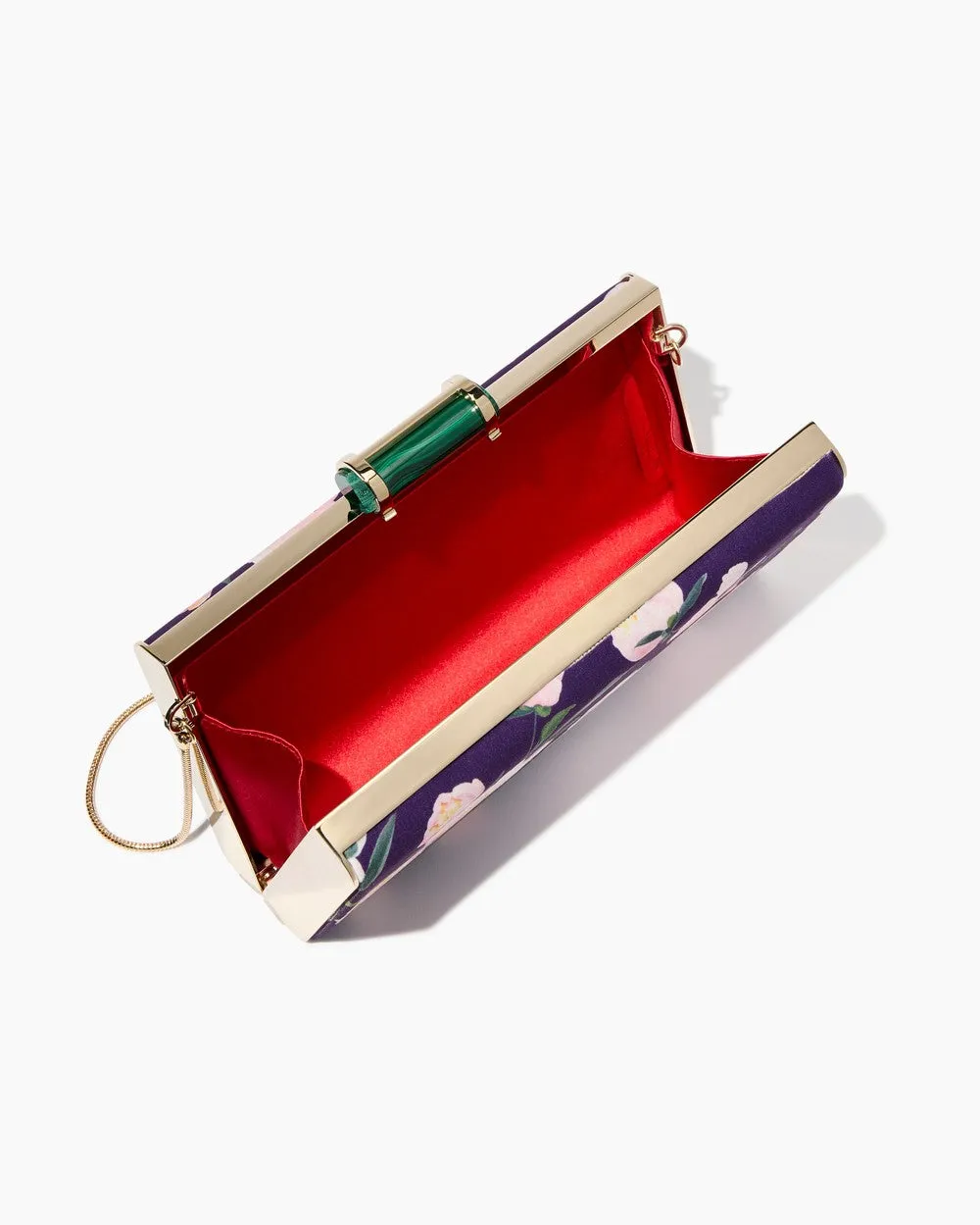 Peony-Print Scala Clutch