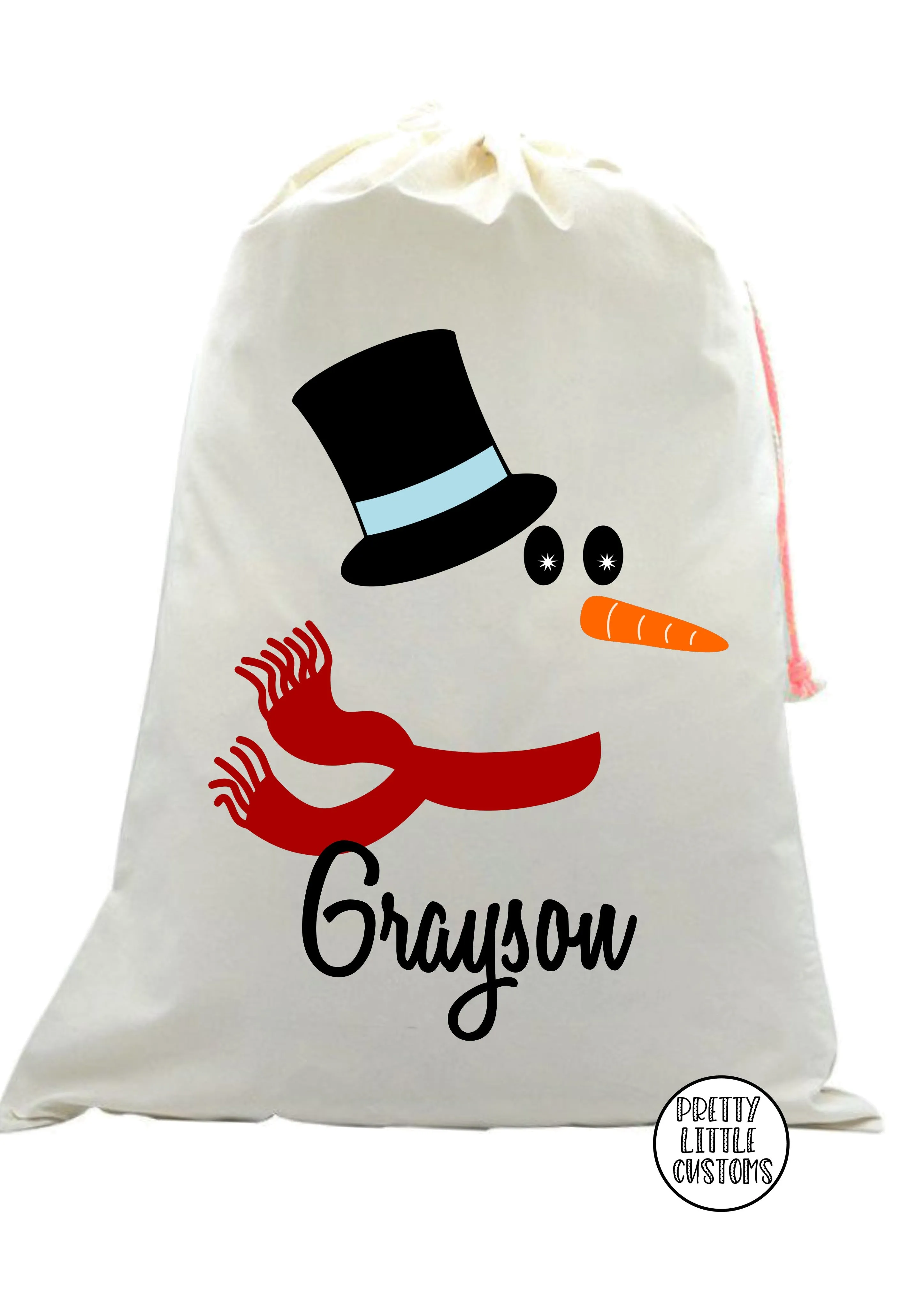 Personalised Christmas Santa Sack -  (your name) - Snowman