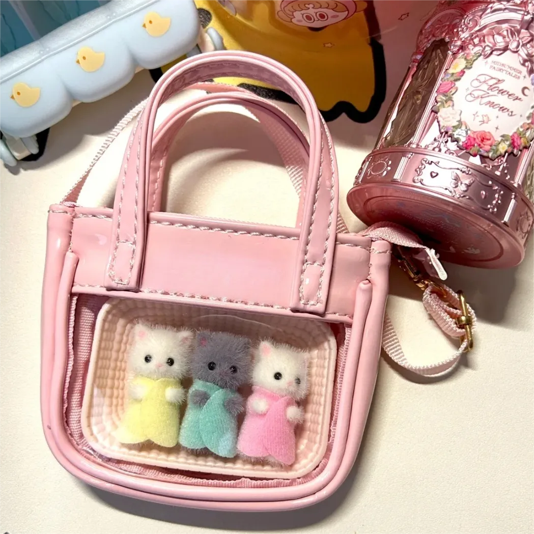 Pink Mini Clear Doll Tote Bag Accessories