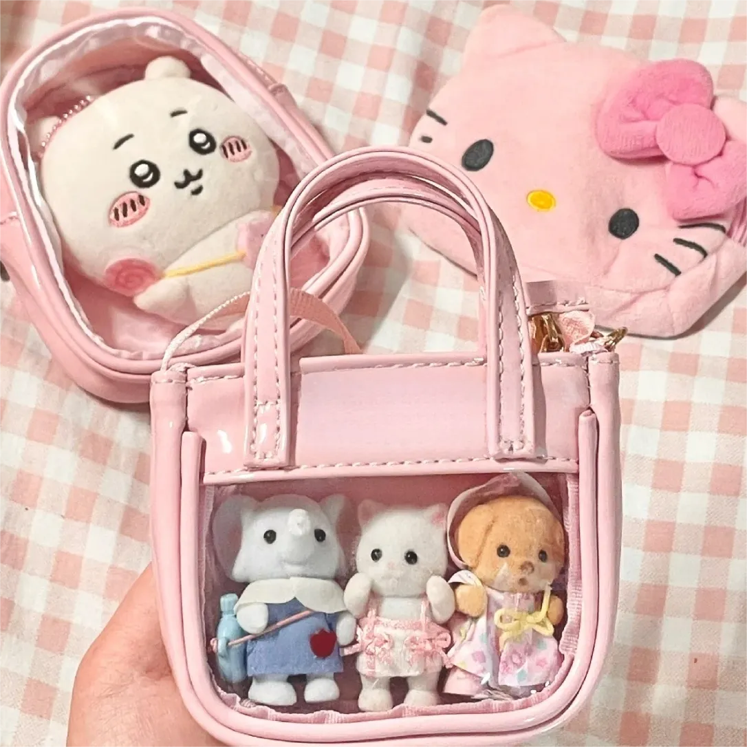 Pink Mini Clear Doll Tote Bag Accessories