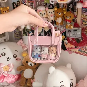 Pink Mini Clear Doll Tote Bag Accessories
