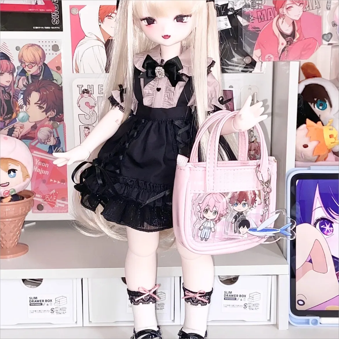 Pink Mini Clear Doll Tote Bag Accessories