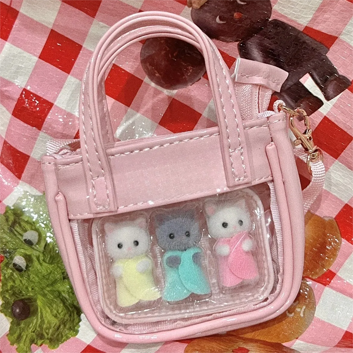 Pink Mini Clear Doll Tote Bag Accessories